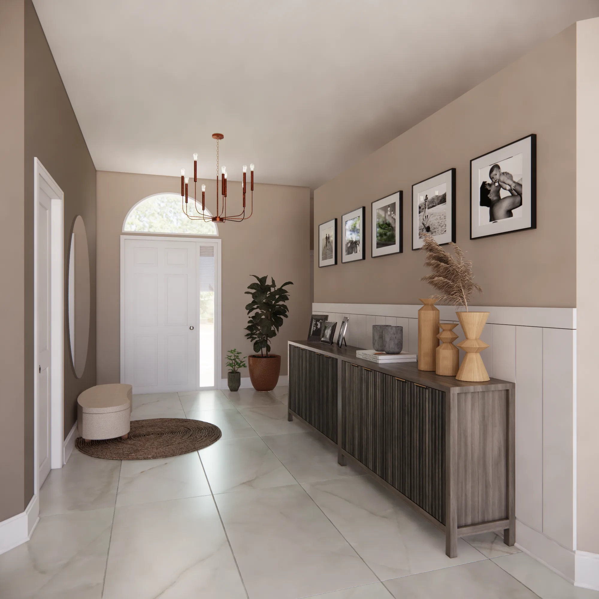Whole-home palette direction with layered color and material relationships by Finch Home Studio in North Carolina